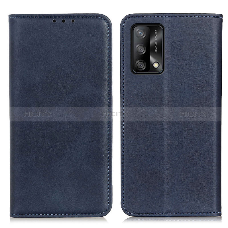 Coque Portefeuille Livre Cuir Etui Clapet A02D pour Oppo A95 4G Bleu Plus