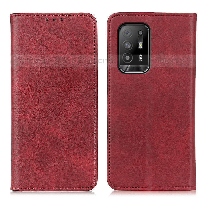 Coque Portefeuille Livre Cuir Etui Clapet A02D pour Oppo A95 5G Rouge Plus