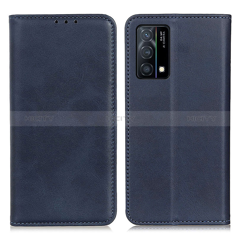 Coque Portefeuille Livre Cuir Etui Clapet A02D pour Oppo K9 5G Bleu Plus