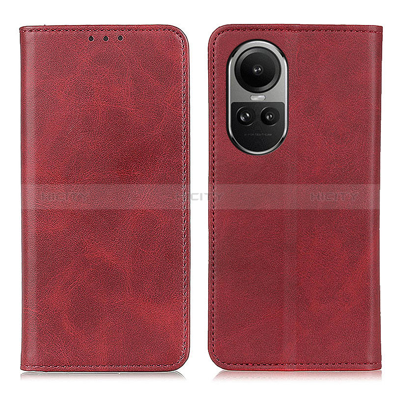 Coque Portefeuille Livre Cuir Etui Clapet A02D pour Oppo Reno10 5G Rouge Plus