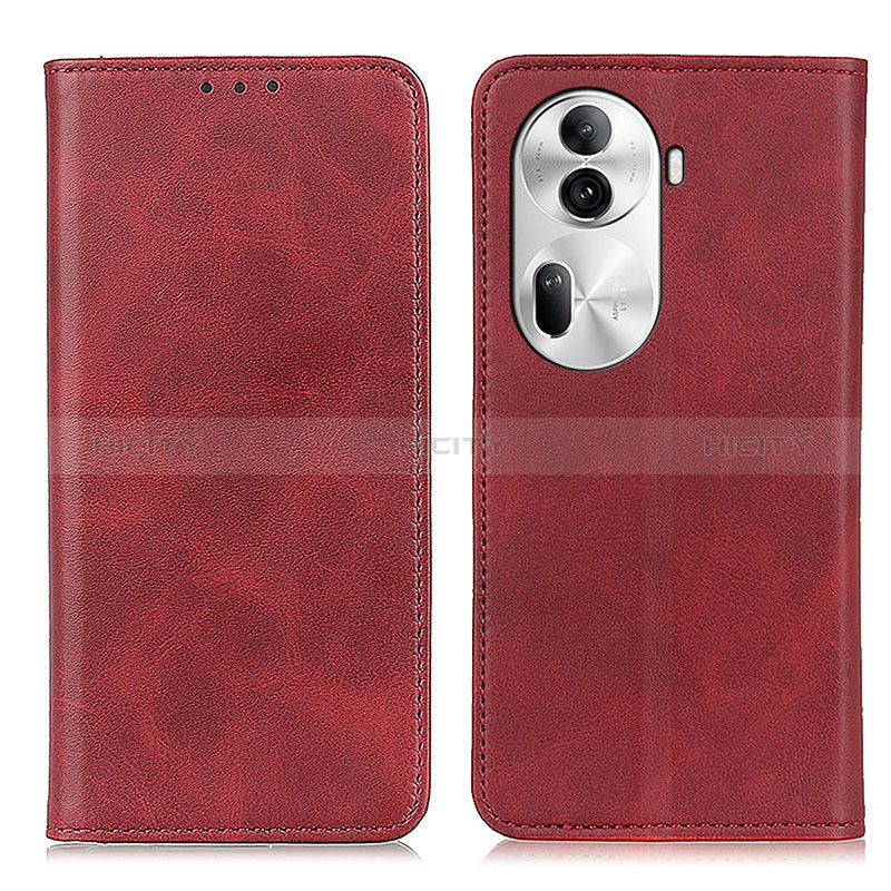 Coque Portefeuille Livre Cuir Etui Clapet A02D pour Oppo Reno11 Pro 5G Rouge Plus