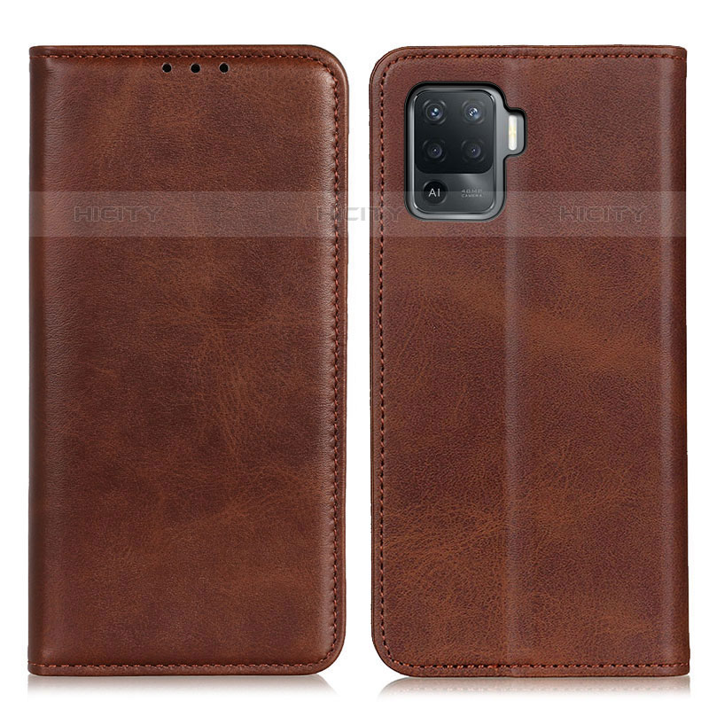 Coque Portefeuille Livre Cuir Etui Clapet A02D pour Oppo Reno5 F Marron Plus