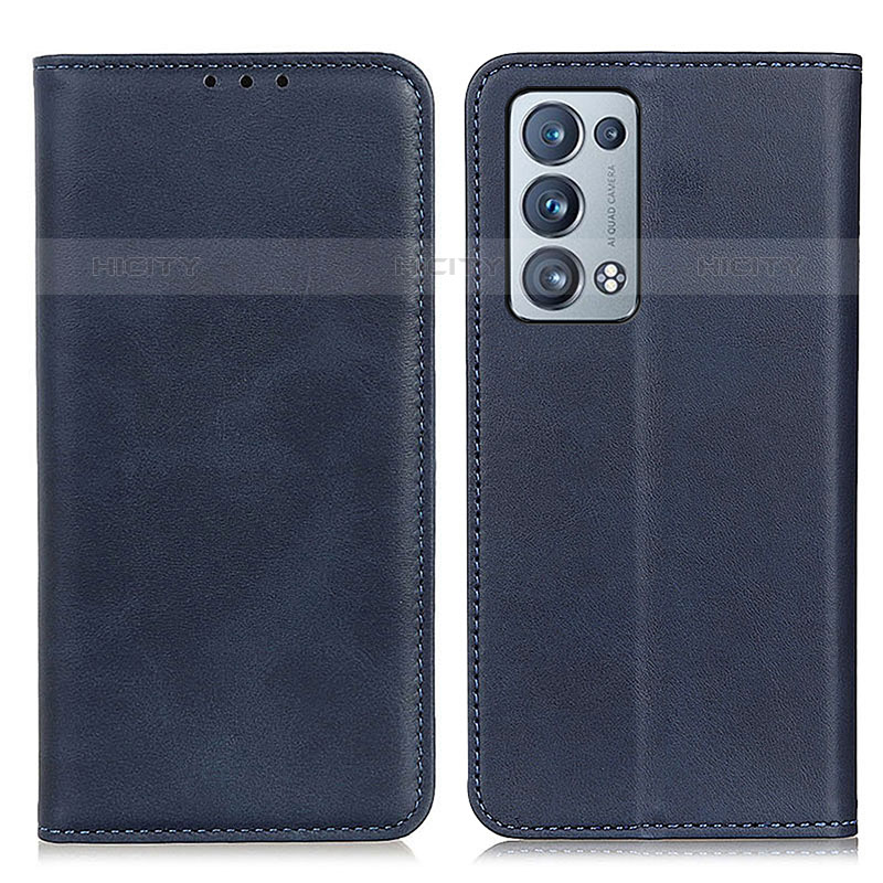 Coque Portefeuille Livre Cuir Etui Clapet A02D pour Oppo Reno6 Pro 5G Bleu Plus