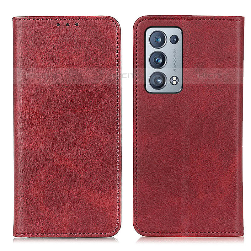 Coque Portefeuille Livre Cuir Etui Clapet A02D pour Oppo Reno6 Pro 5G Rouge Plus