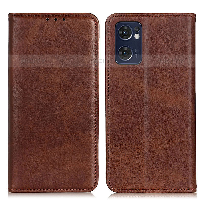 Coque Portefeuille Livre Cuir Etui Clapet A02D pour Oppo Reno7 5G Marron Plus