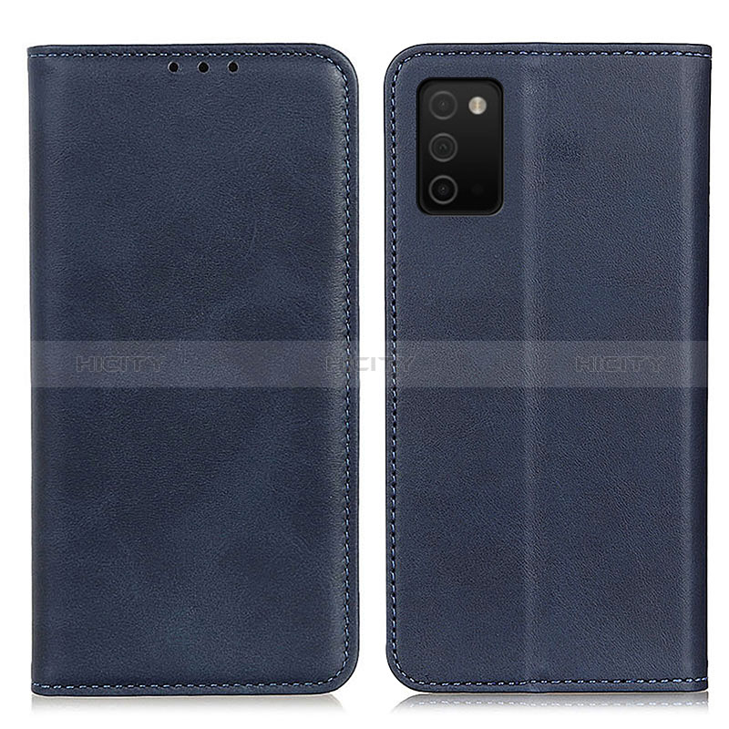 Coque Portefeuille Livre Cuir Etui Clapet A02D pour Samsung Galaxy A02s Bleu Plus