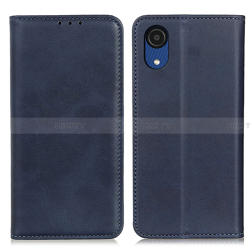 Coque Portefeuille Livre Cuir Etui Clapet A02D pour Samsung Galaxy A03 Core Bleu Plus