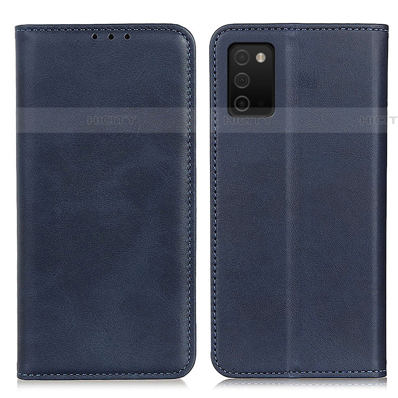 Coque Portefeuille Livre Cuir Etui Clapet A02D pour Samsung Galaxy A03s Bleu Plus