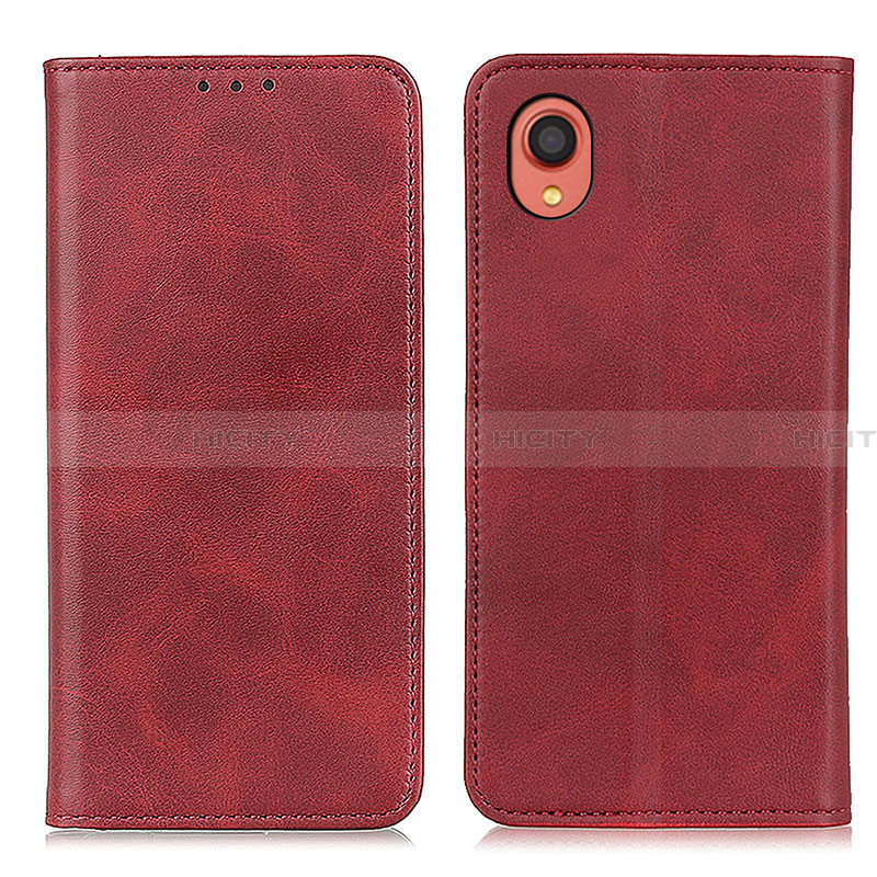 Coque Portefeuille Livre Cuir Etui Clapet A02D pour Samsung Galaxy A22 5G SC-56B Rouge Plus