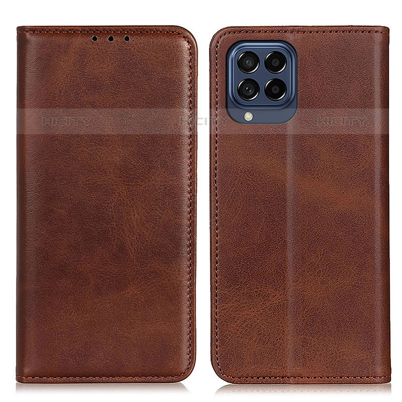 Coque Portefeuille Livre Cuir Etui Clapet A02D pour Samsung Galaxy M53 5G Marron Plus