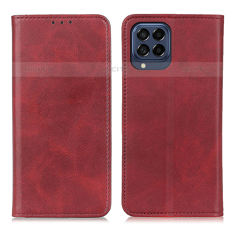 Coque Portefeuille Livre Cuir Etui Clapet A02D pour Samsung Galaxy M53 5G Rouge Plus