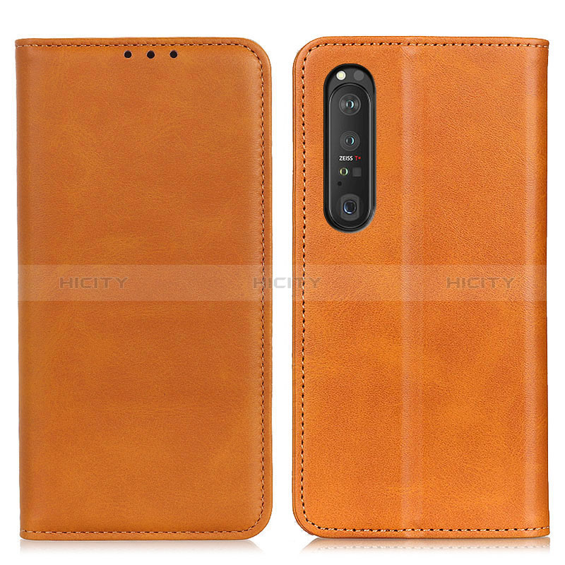 Coque Portefeuille Livre Cuir Etui Clapet A02D pour Sony Xperia 1 III Brun Clair Plus