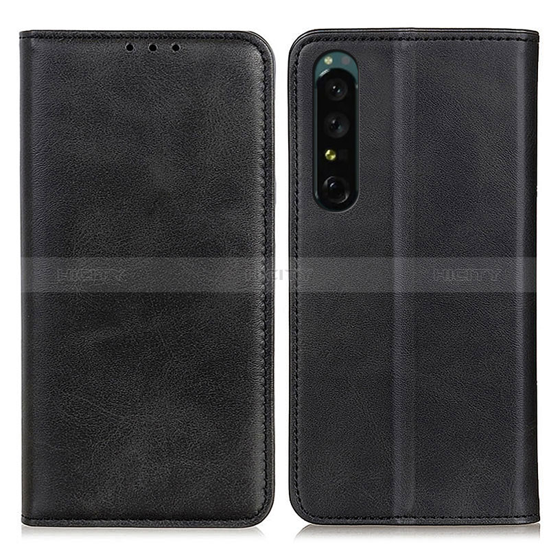 Coque Portefeuille Livre Cuir Etui Clapet A02D pour Sony Xperia 1 IV SO-51C Noir Plus