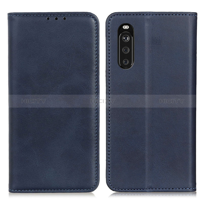 Coque Portefeuille Livre Cuir Etui Clapet A02D pour Sony Xperia 10 III Bleu Plus