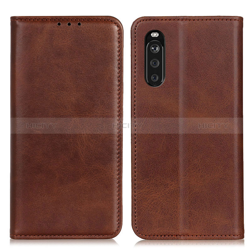 Coque Portefeuille Livre Cuir Etui Clapet A02D pour Sony Xperia 10 III Lite Marron Plus