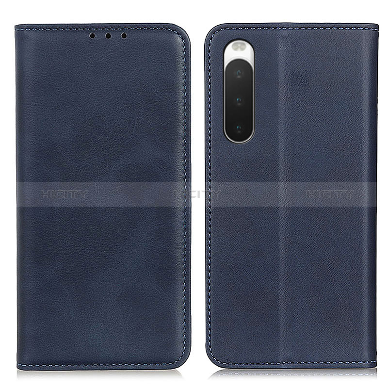 Coque Portefeuille Livre Cuir Etui Clapet A02D pour Sony Xperia 10 IV Bleu Plus