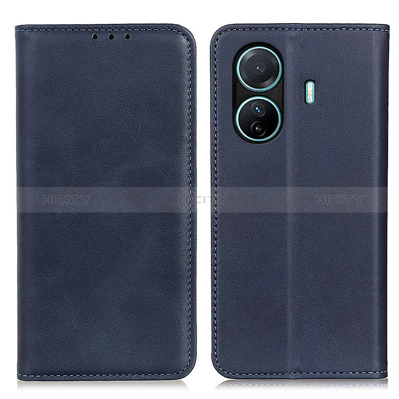 Coque Portefeuille Livre Cuir Etui Clapet A02D pour Vivo T1 5G Bleu Plus