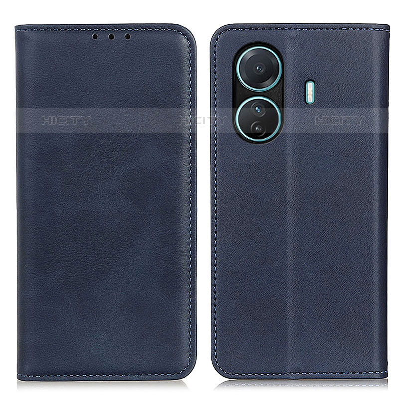 Coque Portefeuille Livre Cuir Etui Clapet A02D pour Vivo T1 Pro 5G Bleu Plus