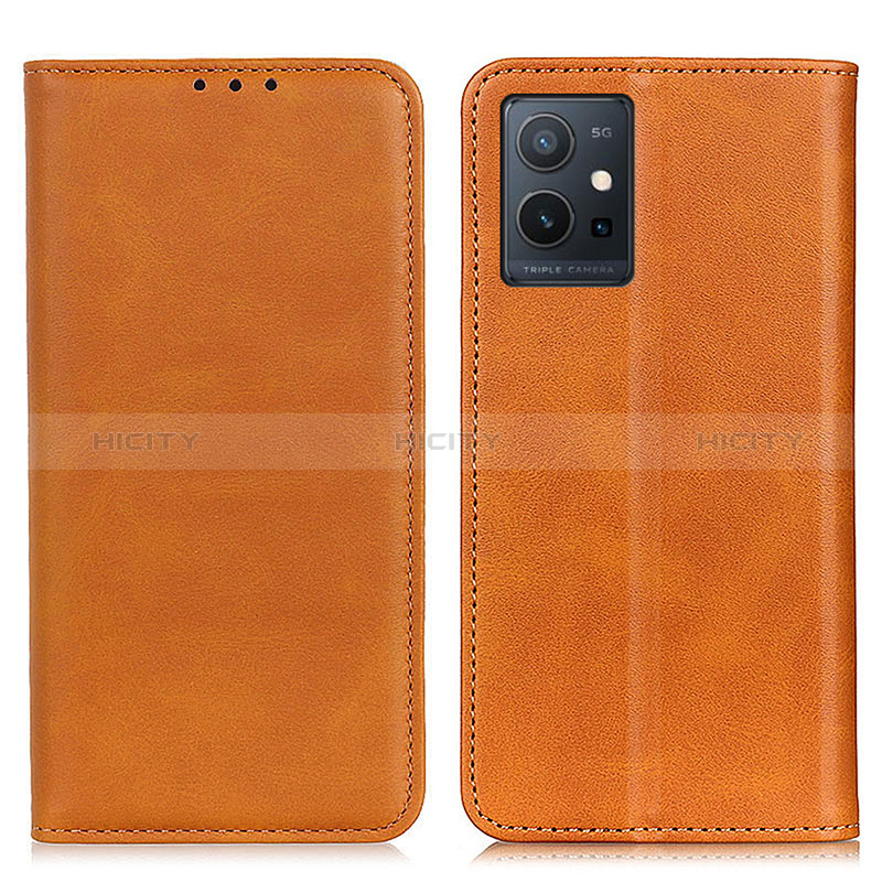 Coque Portefeuille Livre Cuir Etui Clapet A02D pour Vivo Y30 5G Brun Clair Plus