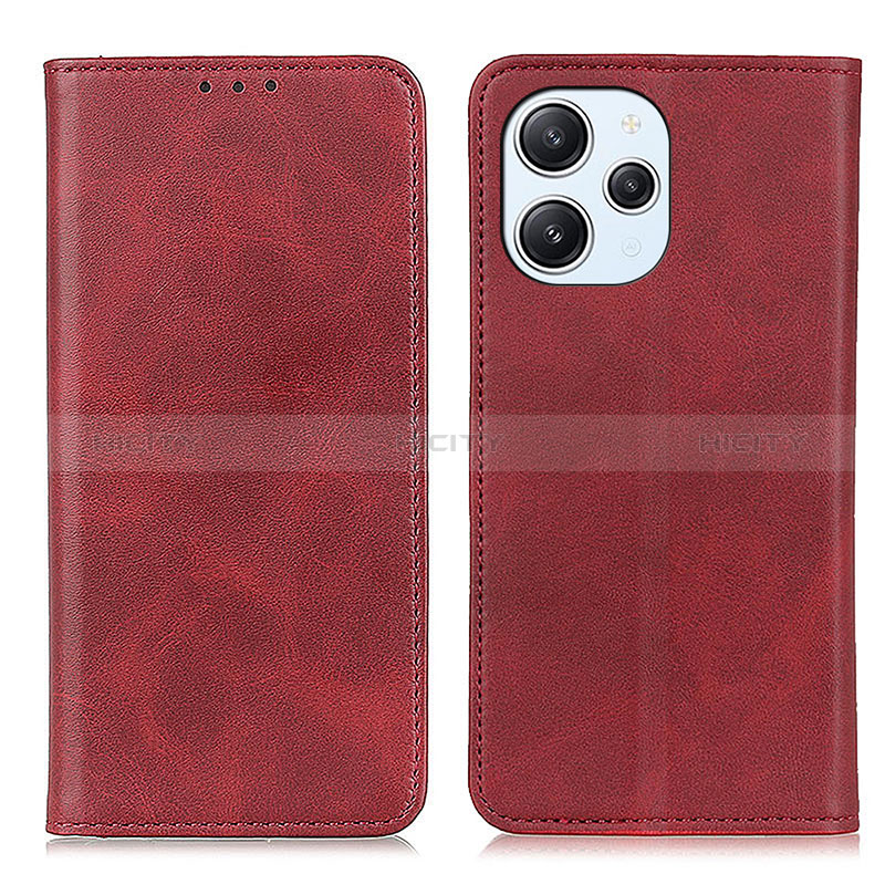 Coque Portefeuille Livre Cuir Etui Clapet A02D pour Xiaomi Redmi 12 4G Rouge Plus