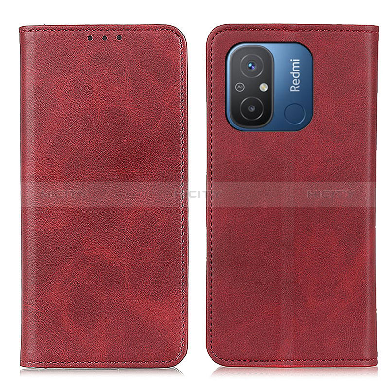 Coque Portefeuille Livre Cuir Etui Clapet A02D pour Xiaomi Redmi 12C 4G Rouge Plus