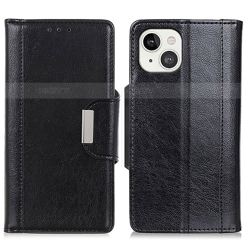 Coque Portefeuille Livre Cuir Etui Clapet A03 pour Apple iPhone 13 Noir Plus