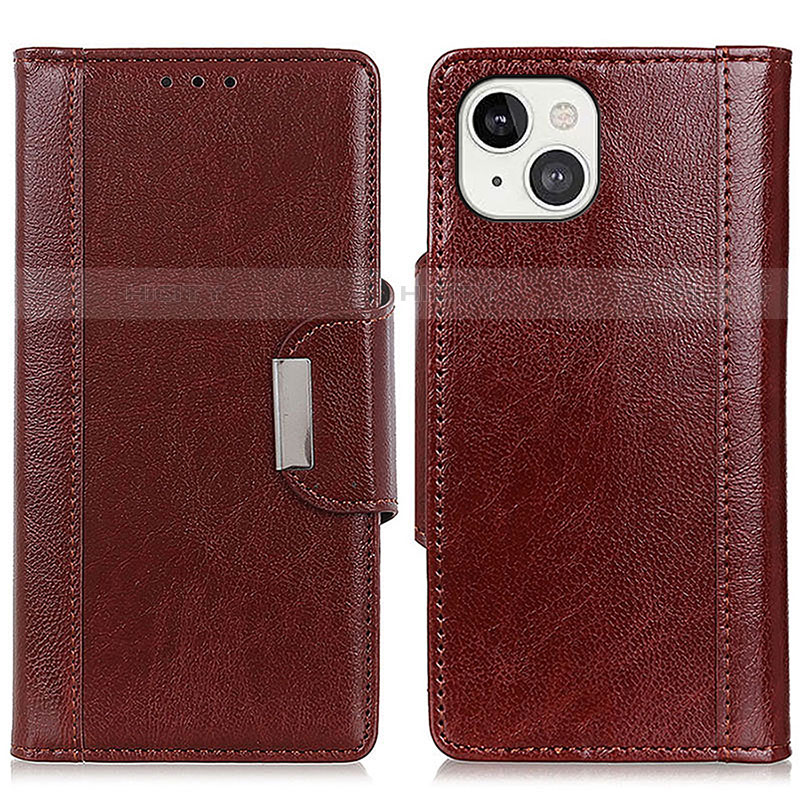 Coque Portefeuille Livre Cuir Etui Clapet A03 pour Apple iPhone 13 Rouge Plus