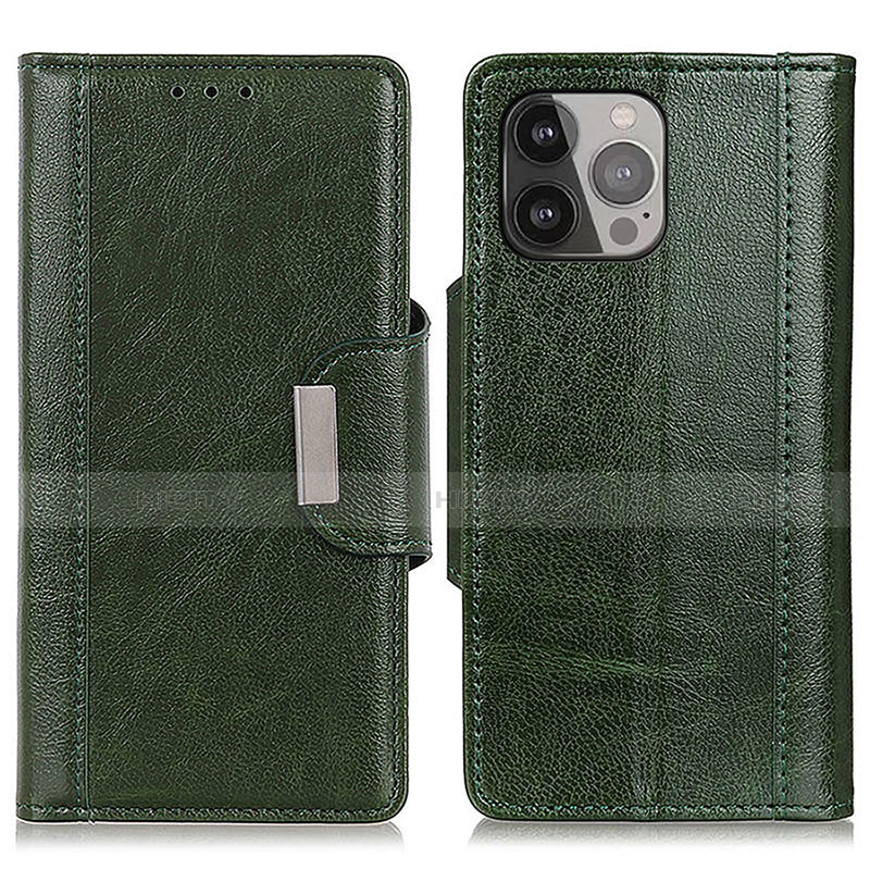 Coque Portefeuille Livre Cuir Etui Clapet A03 pour Apple iPhone 14 Pro Max Vert Plus