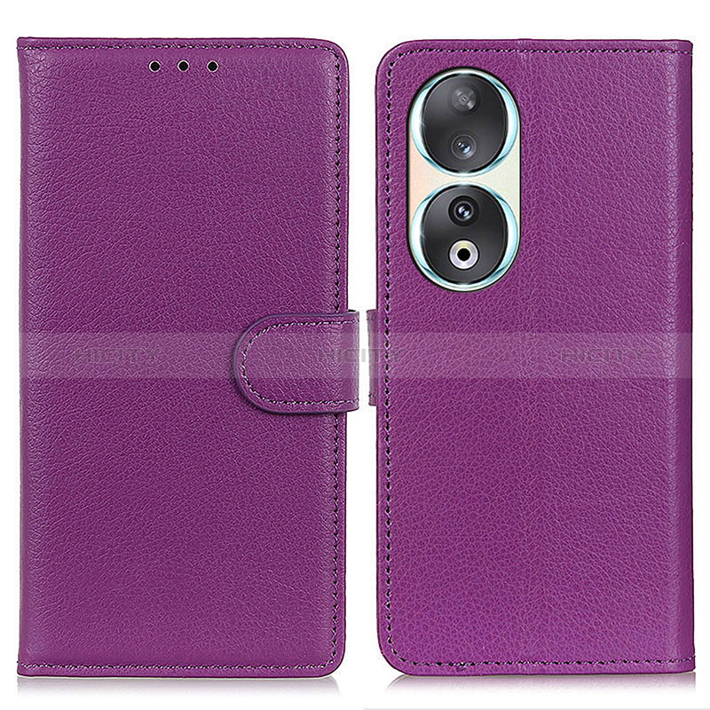 Coque Portefeuille Livre Cuir Etui Clapet A03D pour Huawei Honor 90 5G Violet Plus