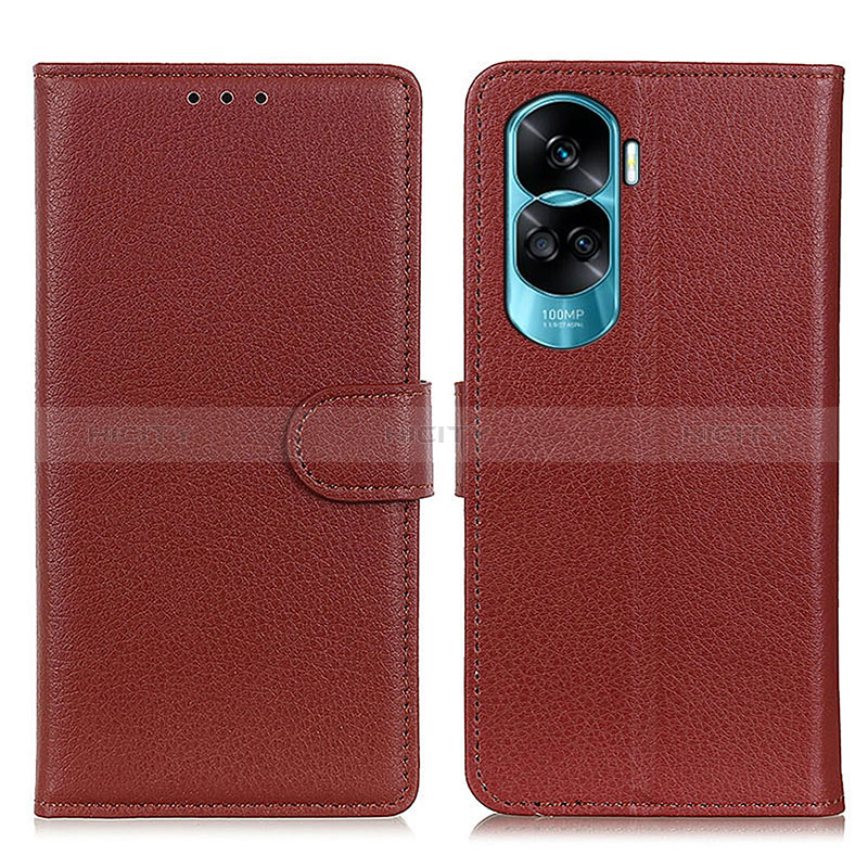 Coque Portefeuille Livre Cuir Etui Clapet A03D pour Huawei Honor 90 Lite 5G Marron Plus