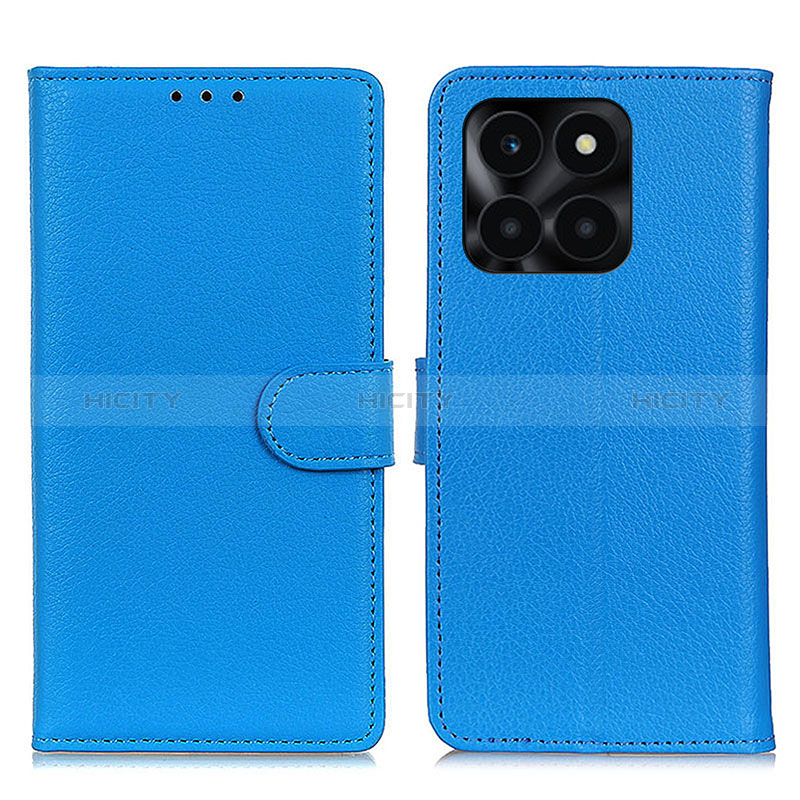 Coque Portefeuille Livre Cuir Etui Clapet A03D pour Huawei Honor X8b Bleu Ciel Plus