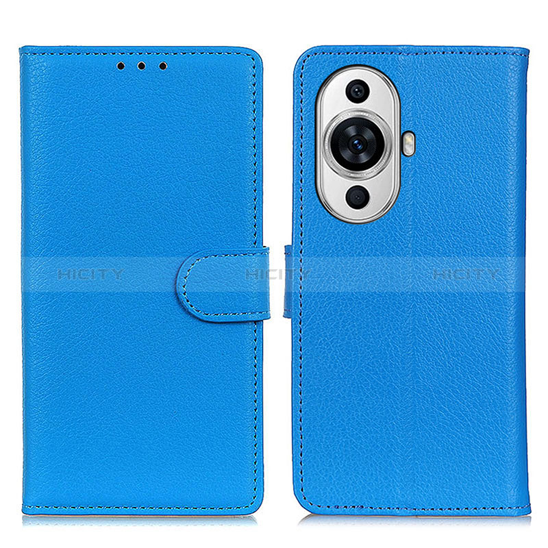 Coque Portefeuille Livre Cuir Etui Clapet A03D pour Huawei Nova 11 Bleu Ciel Plus