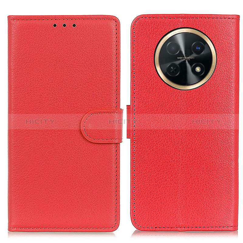 Coque Portefeuille Livre Cuir Etui Clapet A03D pour Huawei Nova Y91 Rouge Plus