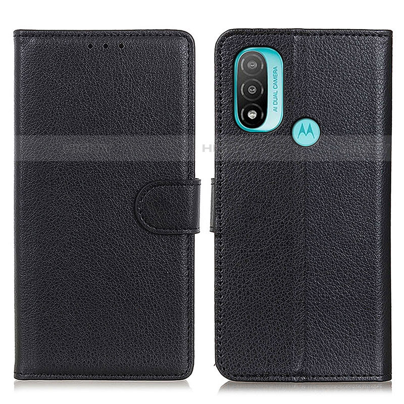 Coque Portefeuille Livre Cuir Etui Clapet A03D pour Motorola Moto E20 Noir Plus