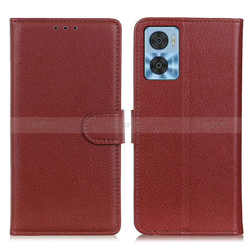 Coque Portefeuille Livre Cuir Etui Clapet A03D pour Motorola Moto E22i Marron Plus