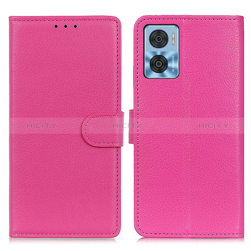 Coque Portefeuille Livre Cuir Etui Clapet A03D pour Motorola Moto E22i Rose Rouge Plus