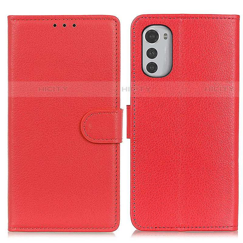 Coque Portefeuille Livre Cuir Etui Clapet A03D pour Motorola Moto E32 Rouge Plus