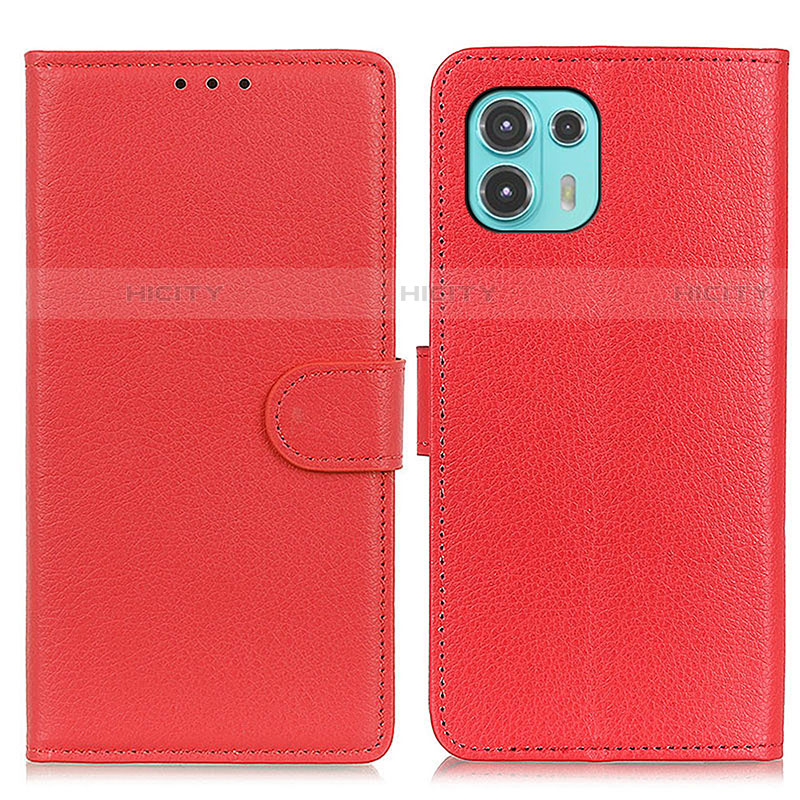 Coque Portefeuille Livre Cuir Etui Clapet A03D pour Motorola Moto Edge 20 Lite 5G Rouge Plus