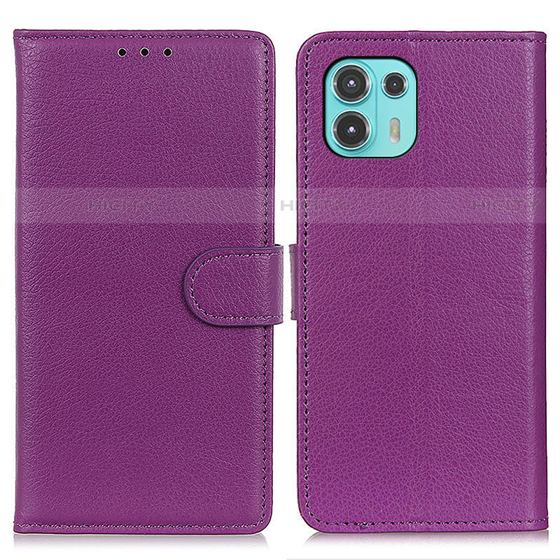 Coque Portefeuille Livre Cuir Etui Clapet A03D pour Motorola Moto Edge 20 Lite 5G Violet Plus