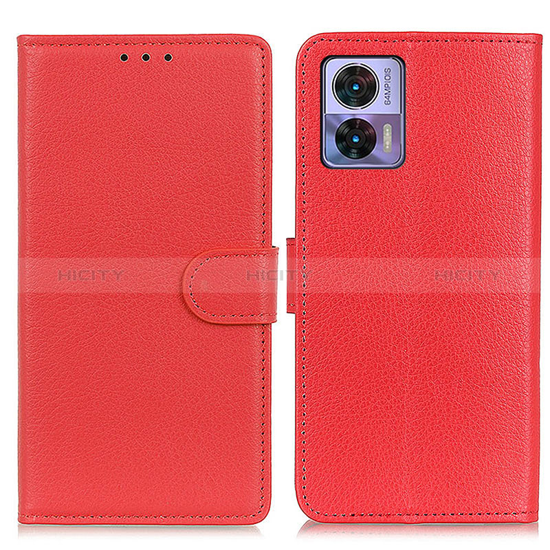 Coque Portefeuille Livre Cuir Etui Clapet A03D pour Motorola Moto Edge 30 Neo 5G Rouge Plus