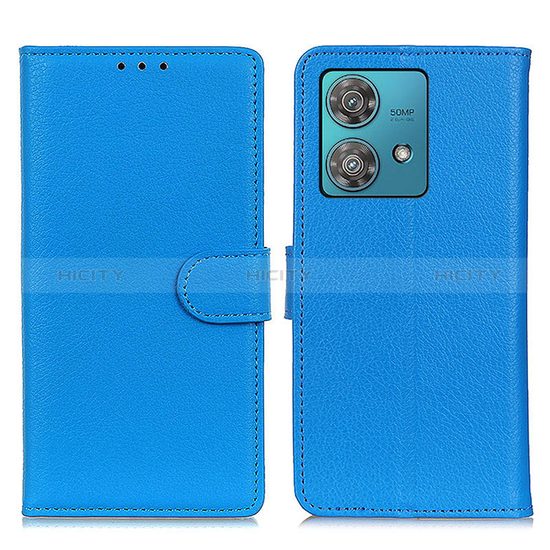 Coque Portefeuille Livre Cuir Etui Clapet A03D pour Motorola Moto Edge 40 Neo 5G Bleu Ciel Plus