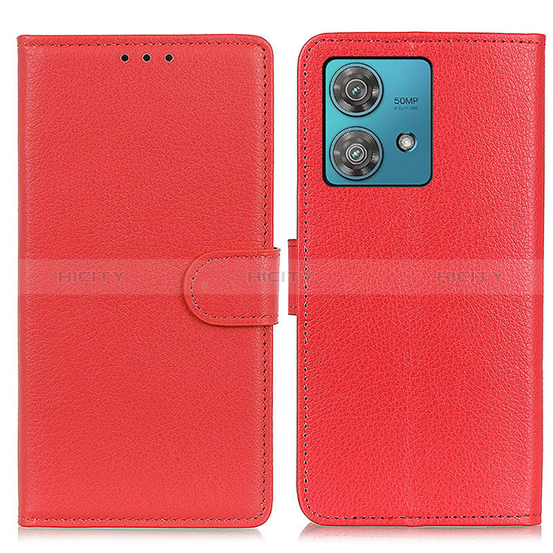 Coque Portefeuille Livre Cuir Etui Clapet A03D pour Motorola Moto Edge 40 Neo 5G Rouge Plus