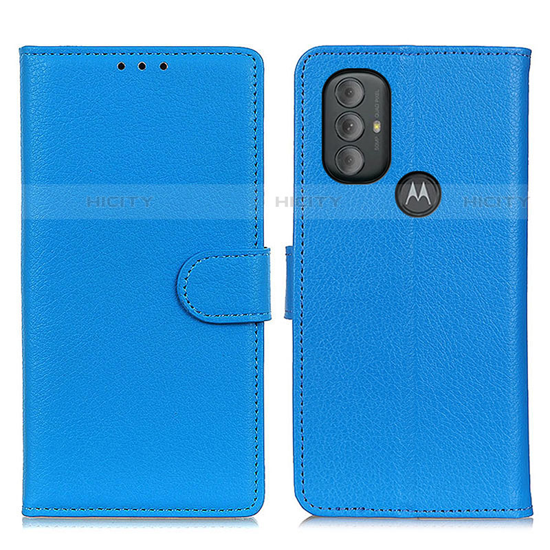 Coque Portefeuille Livre Cuir Etui Clapet A03D pour Motorola Moto G Power (2022) Bleu Ciel Plus