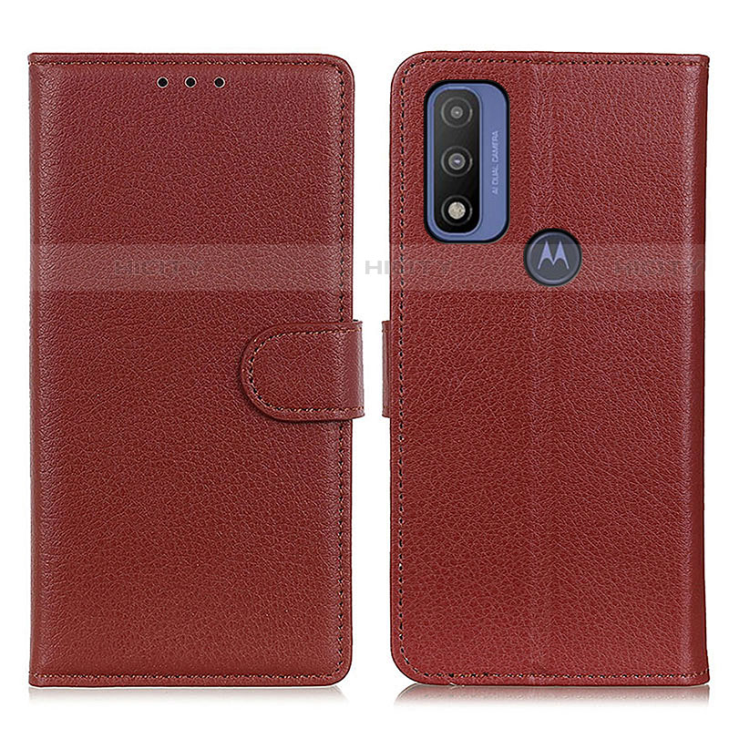 Coque Portefeuille Livre Cuir Etui Clapet A03D pour Motorola Moto G Pure Marron Plus