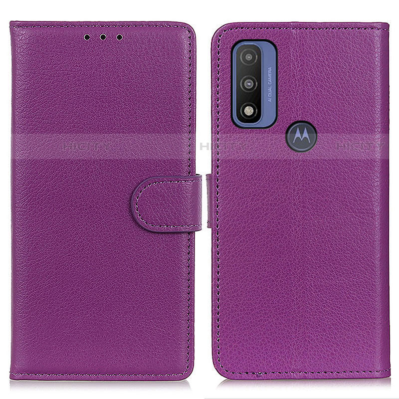 Coque Portefeuille Livre Cuir Etui Clapet A03D pour Motorola Moto G Pure Violet Plus
