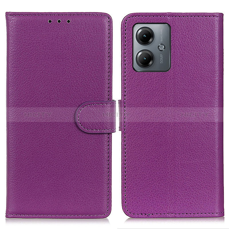 Coque Portefeuille Livre Cuir Etui Clapet A03D pour Motorola Moto G14 Violet Plus