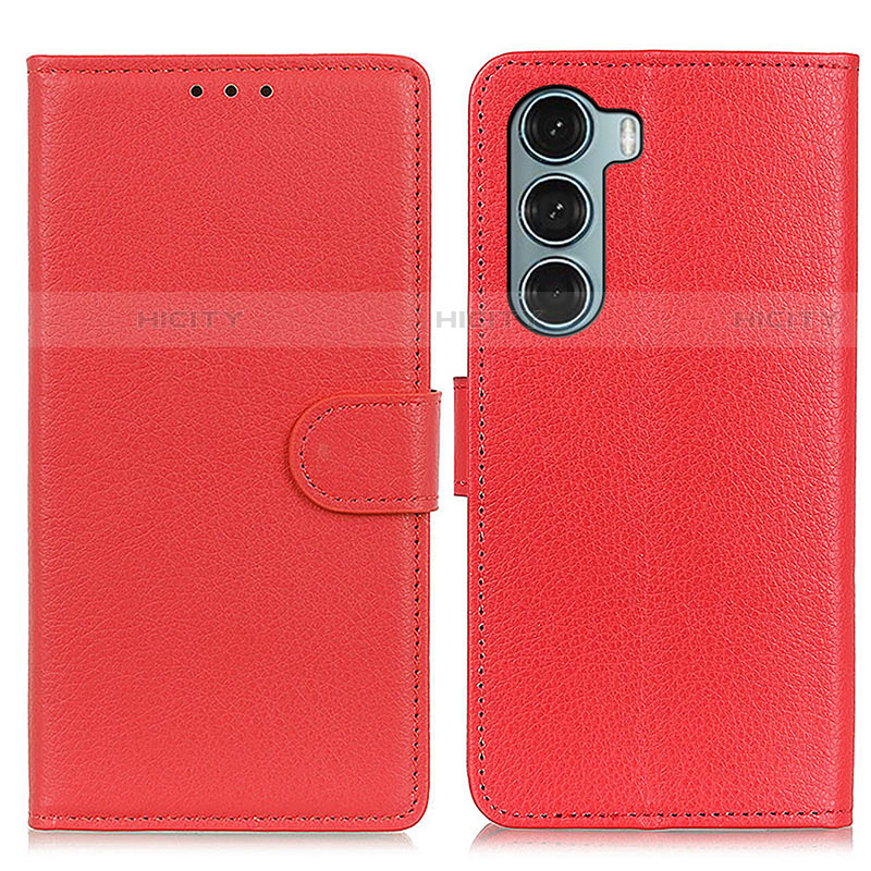 Coque Portefeuille Livre Cuir Etui Clapet A03D pour Motorola Moto G200 5G Rouge Plus