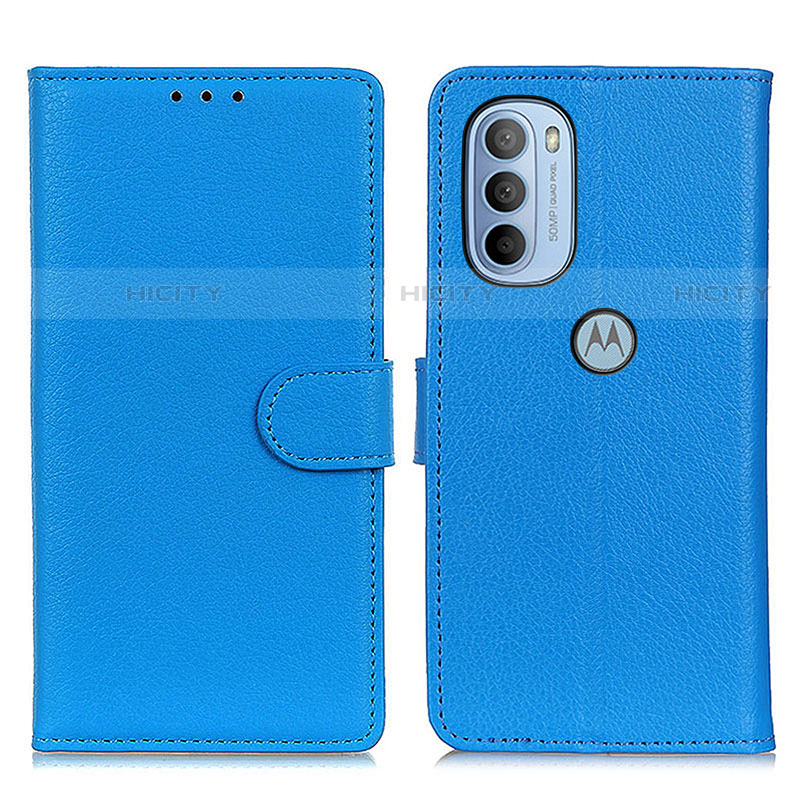 Coque Portefeuille Livre Cuir Etui Clapet A03D pour Motorola Moto G31 Bleu Ciel Plus