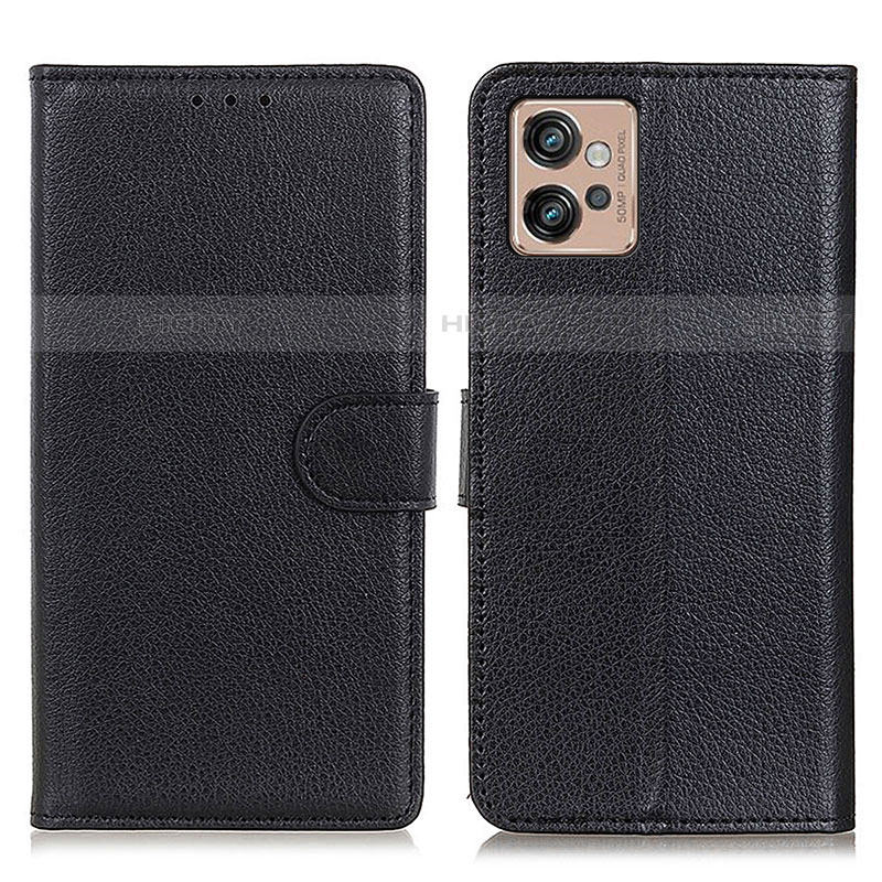 Coque Portefeuille Livre Cuir Etui Clapet A03D pour Motorola Moto G32 Noir Plus