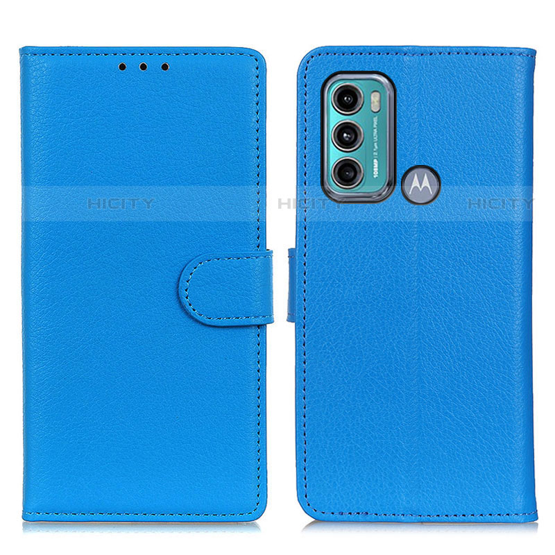 Coque Portefeuille Livre Cuir Etui Clapet A03D pour Motorola Moto G40 Fusion Bleu Ciel Plus